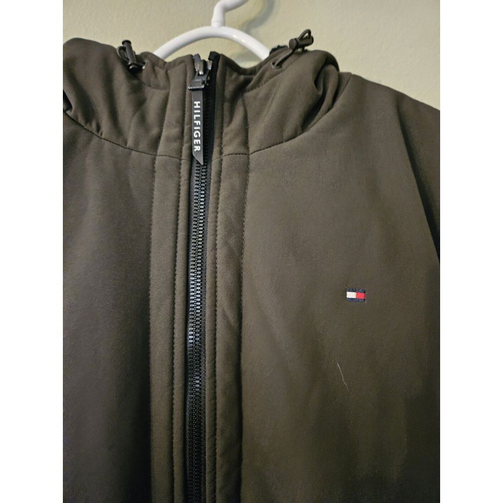 Tommy Hilfiger hooded Olive green‎ faux fur water wind resistant mens XL coat